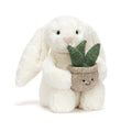 Jellycat Cozy Plush Cream Bunny with Plant