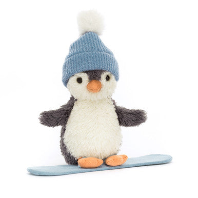 Jellycat Cozy Plush Peanut Penguin Snowboarding