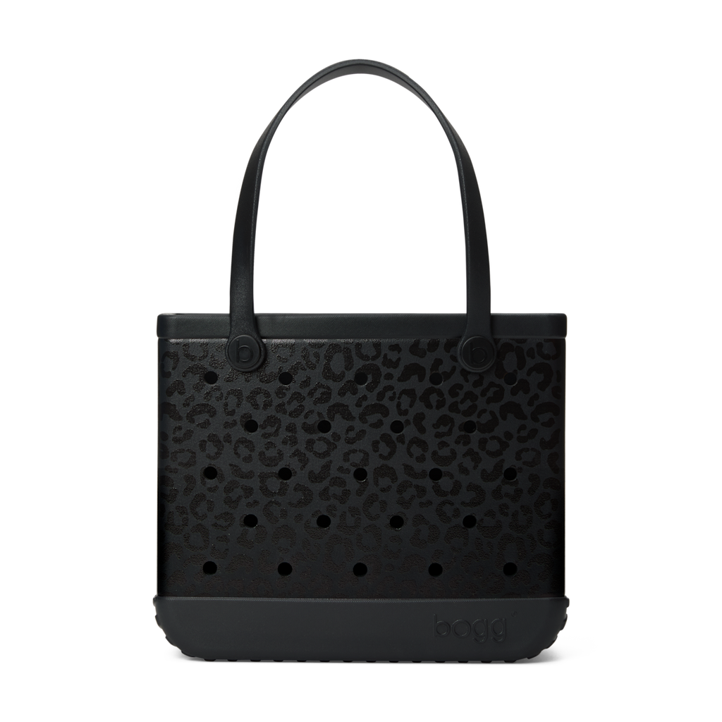 Medium Washable Tote Bag Onyx Leopard for Poolside Essentials