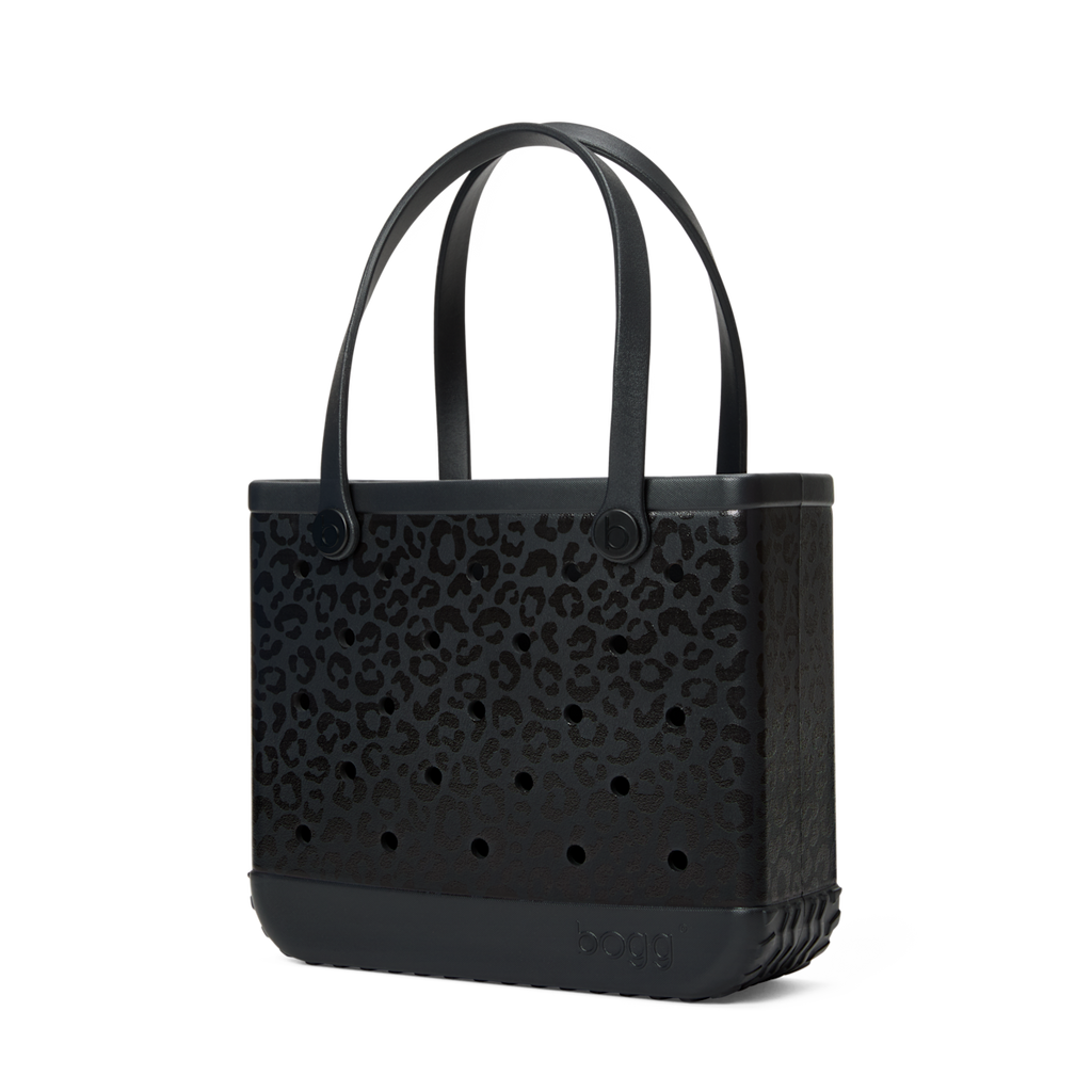 Medium Washable Tote Bag Onyx Leopard for Poolside Essentials