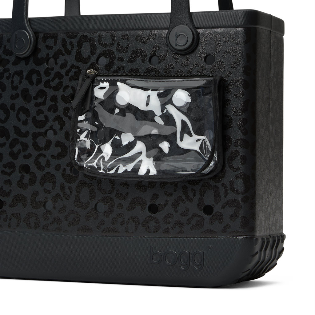 Medium Washable Tote Bag Onyx Leopard for Poolside Essentials