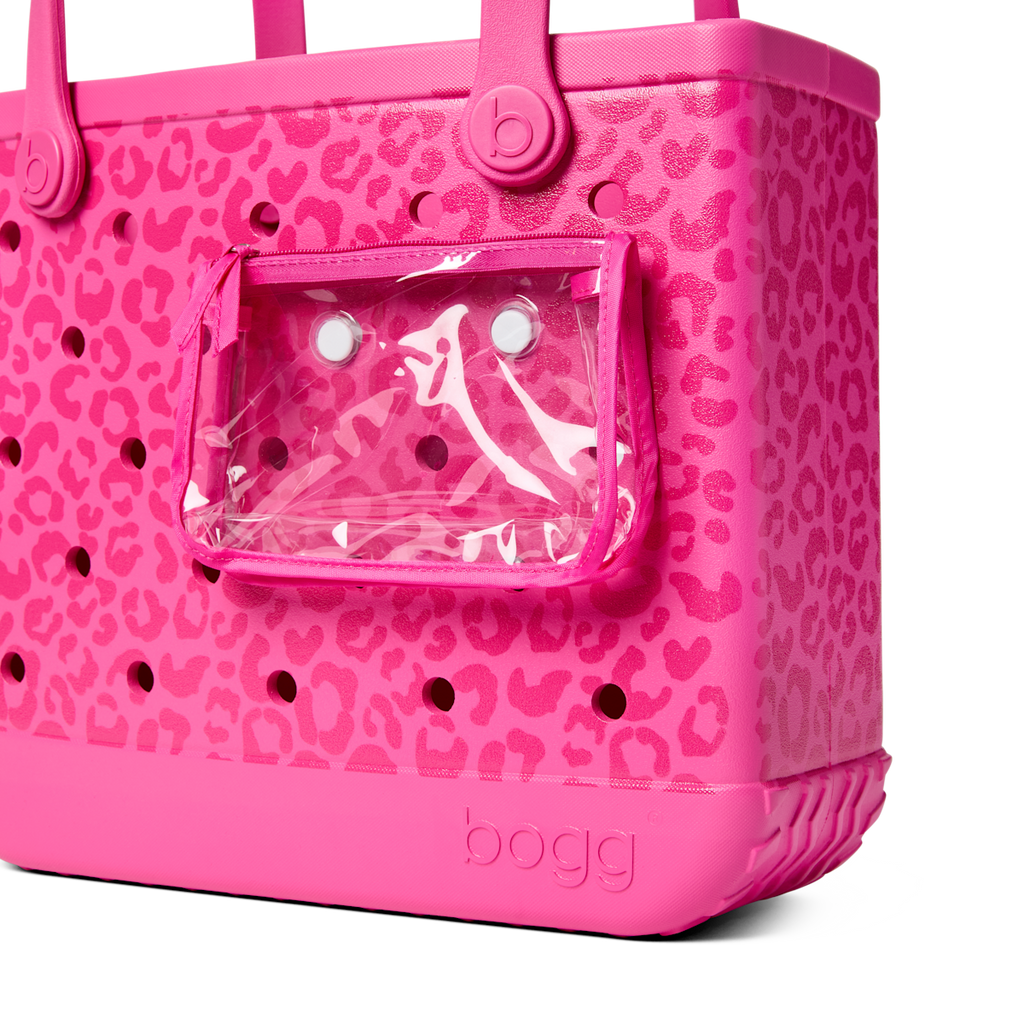 Medium Washable Tote Bag Purrr-fectly Pink Leopard for Poolside Essentials