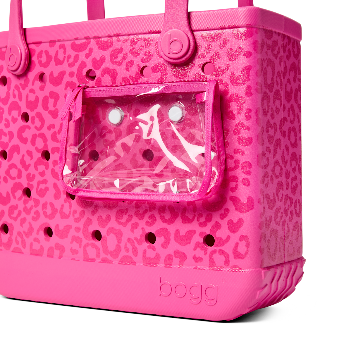 Medium Washable Tote Bag Purrr-fectly Pink Leopard for Poolside Essentials