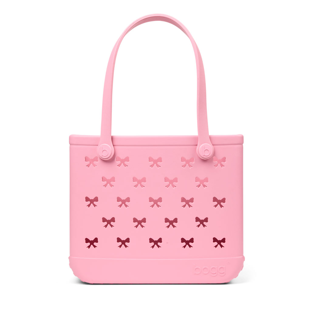 Medium Washable Tote Bag Bubblegum Bows for Poolside Essentials
