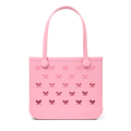 Medium Washable Tote Bag Bubblegum Bows for Poolside Essentials