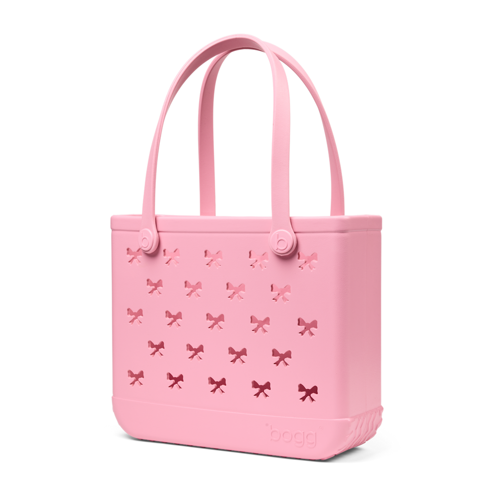 Medium Washable Tote Bag Bubblegum Bows for Poolside Essentials