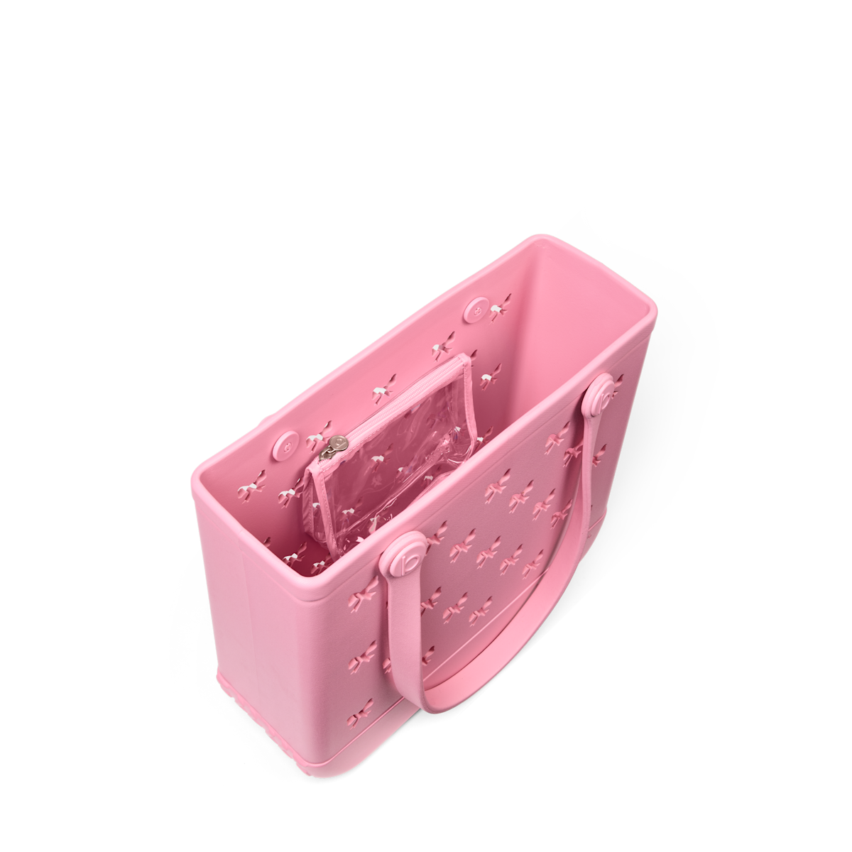 Medium Washable Tote Bag Bubblegum Bows for Poolside Essentials