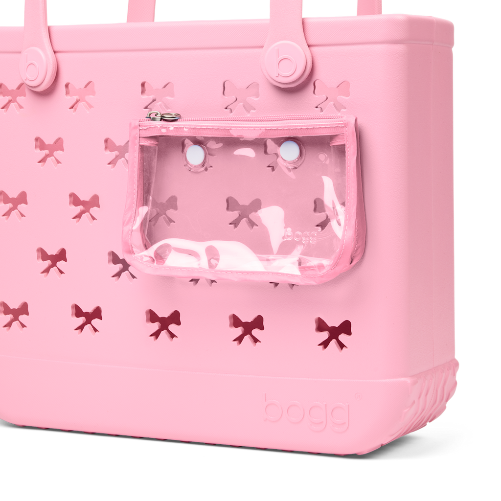 Medium Washable Tote Bag Bubblegum Bows for Poolside Essentials