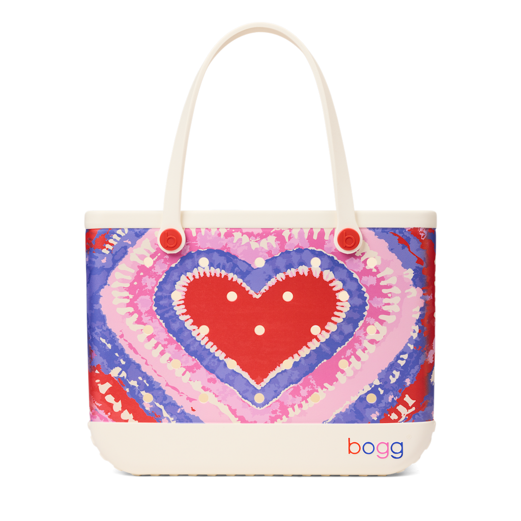Large Washable Tote Bag Dye-licious Heart Buoy Red for Poolside Essentials