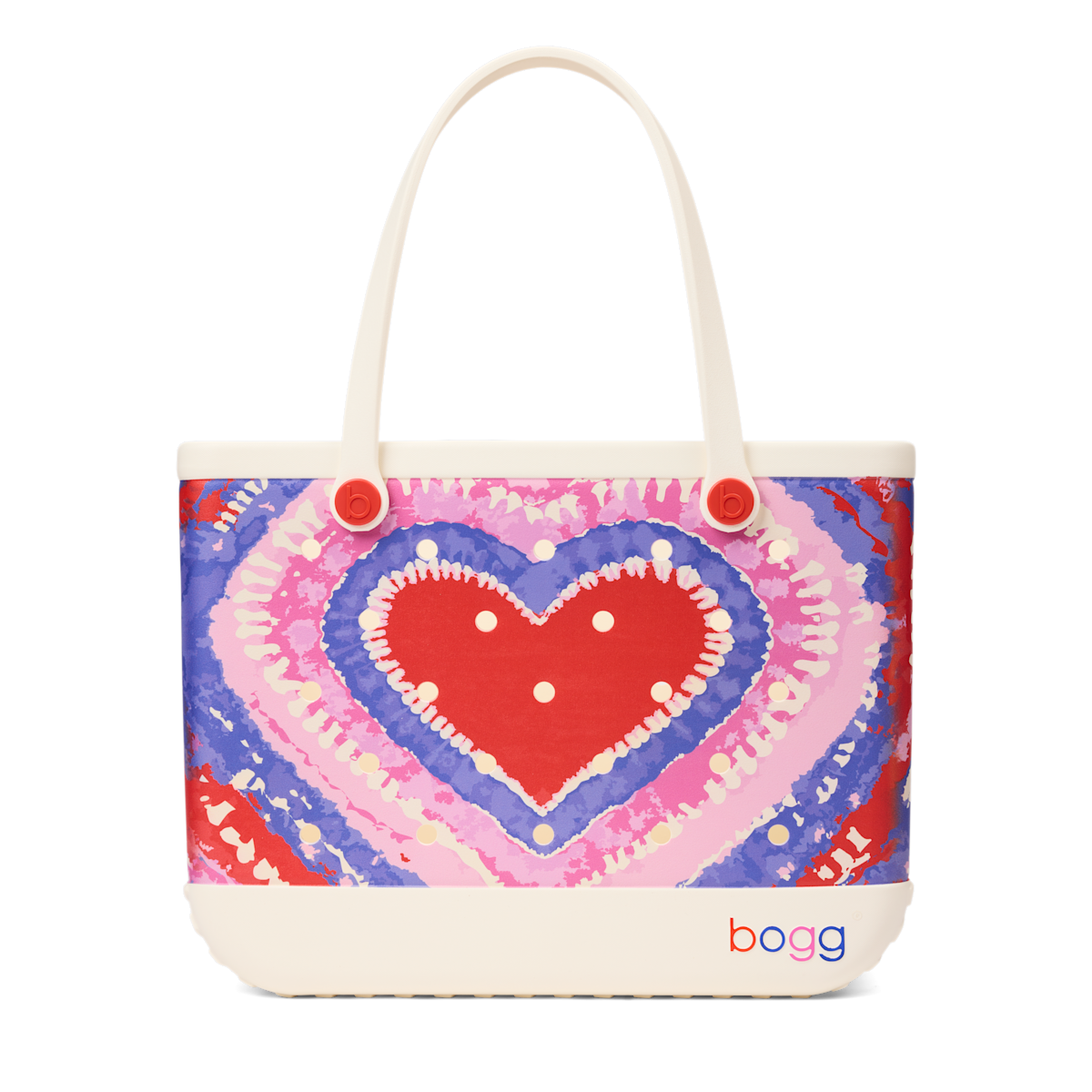 Large Washable Tote Bag Dye-licious Heart Buoy Red for Poolside Essentials
