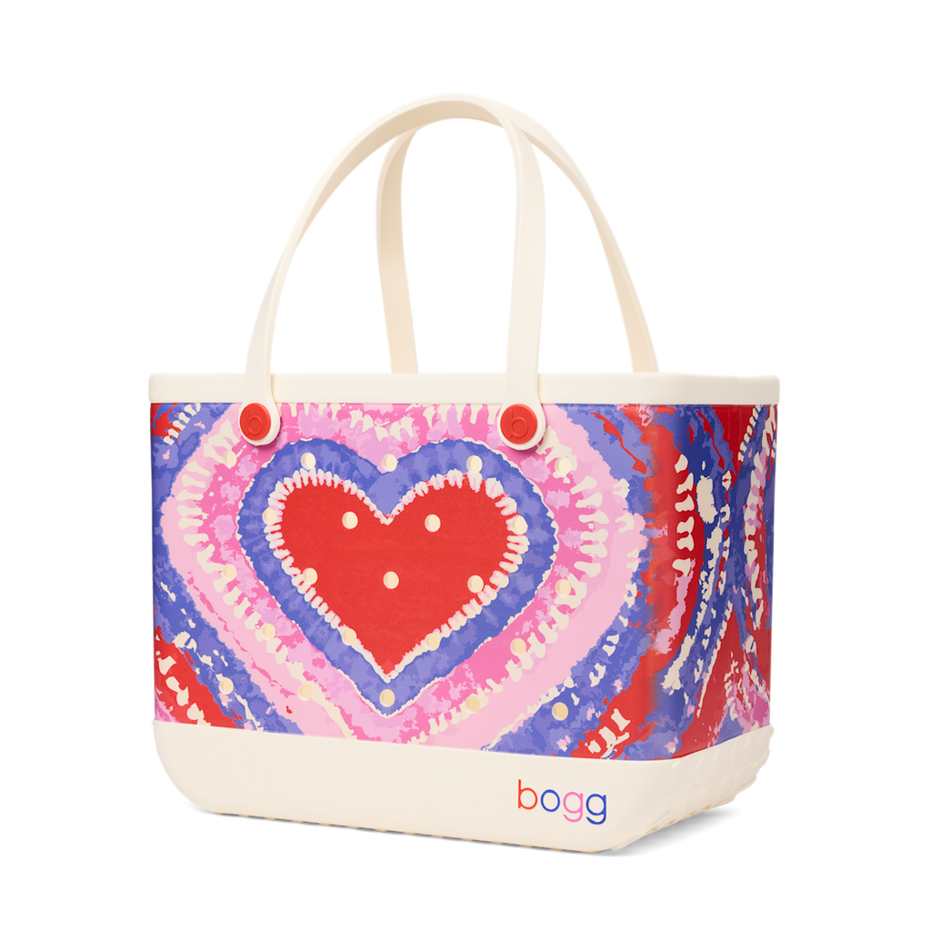 Large Washable Tote Bag Dye-licious Heart Buoy Red for Poolside Essentials