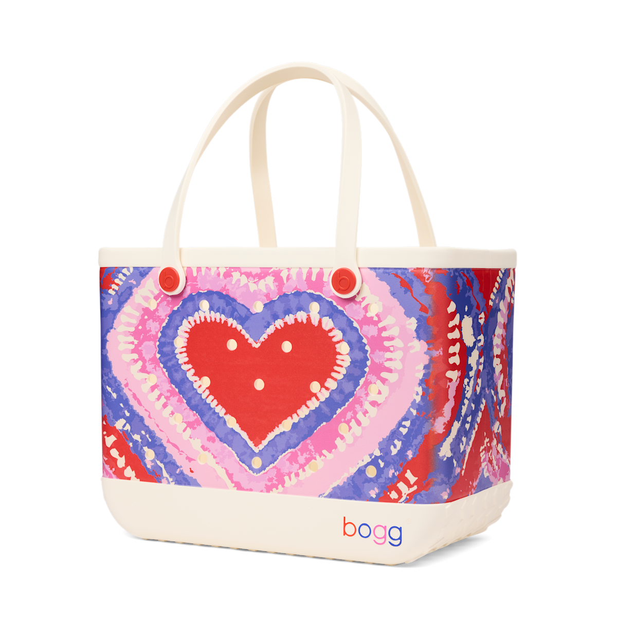 Large Washable Tote Bag Dye-licious Heart Buoy Red for Poolside Essentials