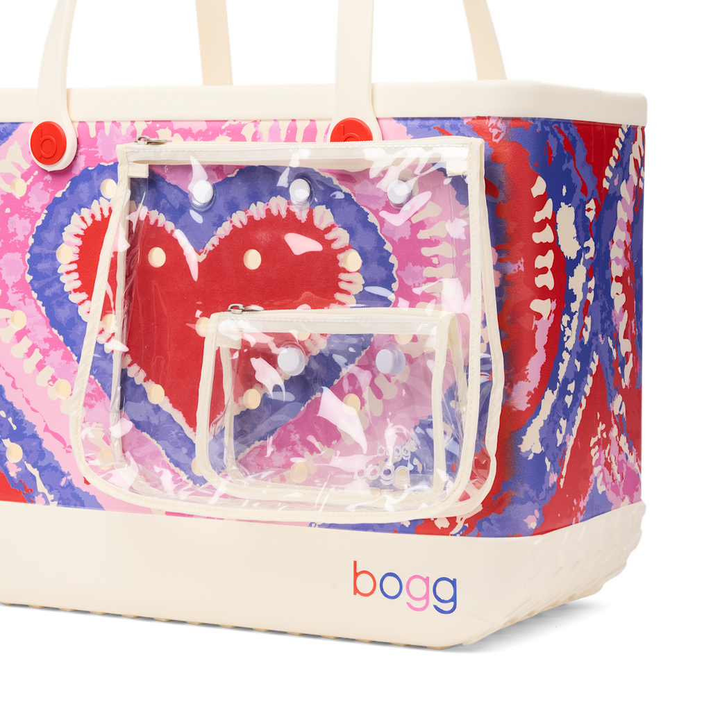 Large Washable Tote Bag Dye-licious Heart Buoy Red for Poolside Essentials
