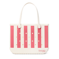 Large Washable Tote Bag Capri Coral Stripe for Poolside Essentials