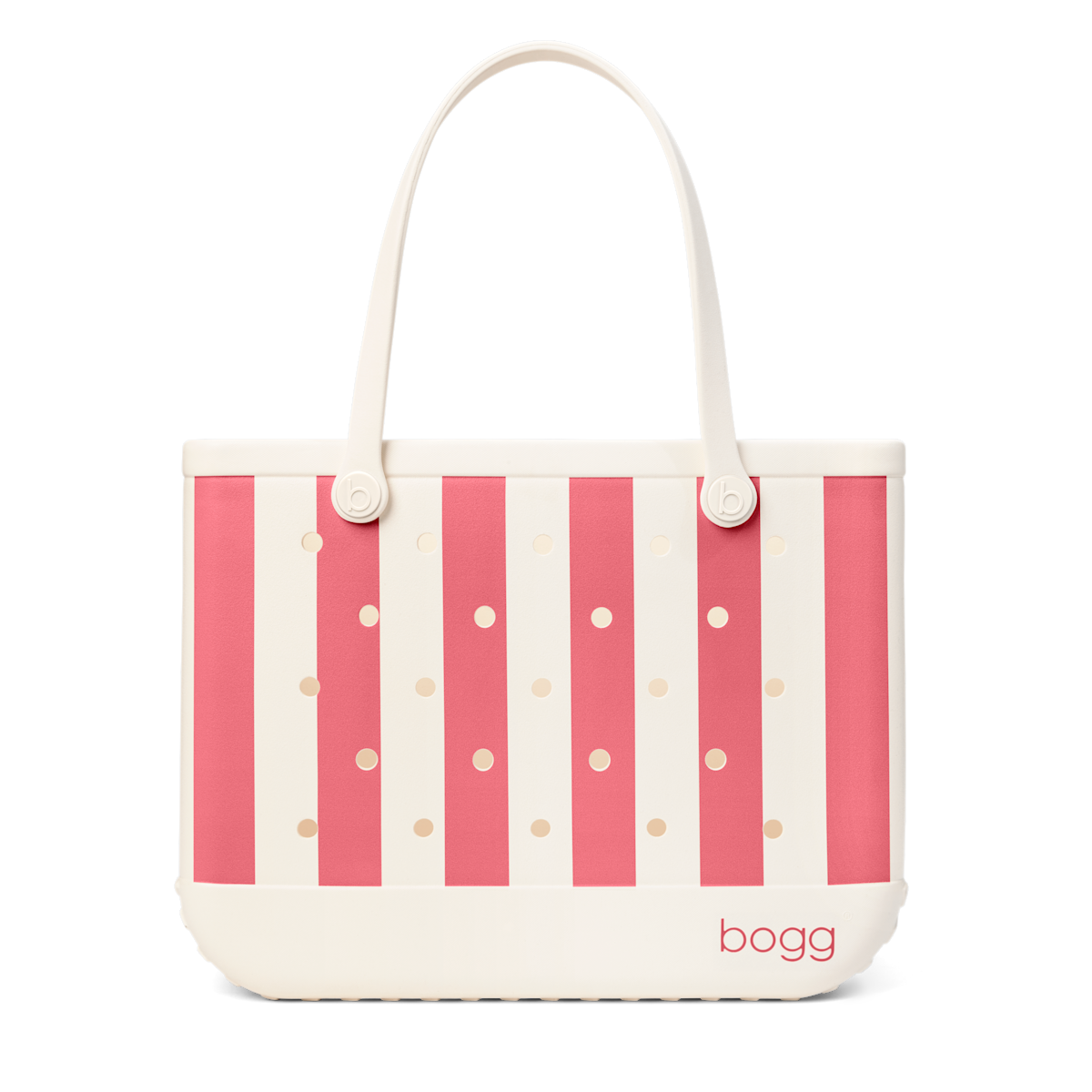 Large Washable Tote Bag Capri Coral Stripe for Poolside Essentials