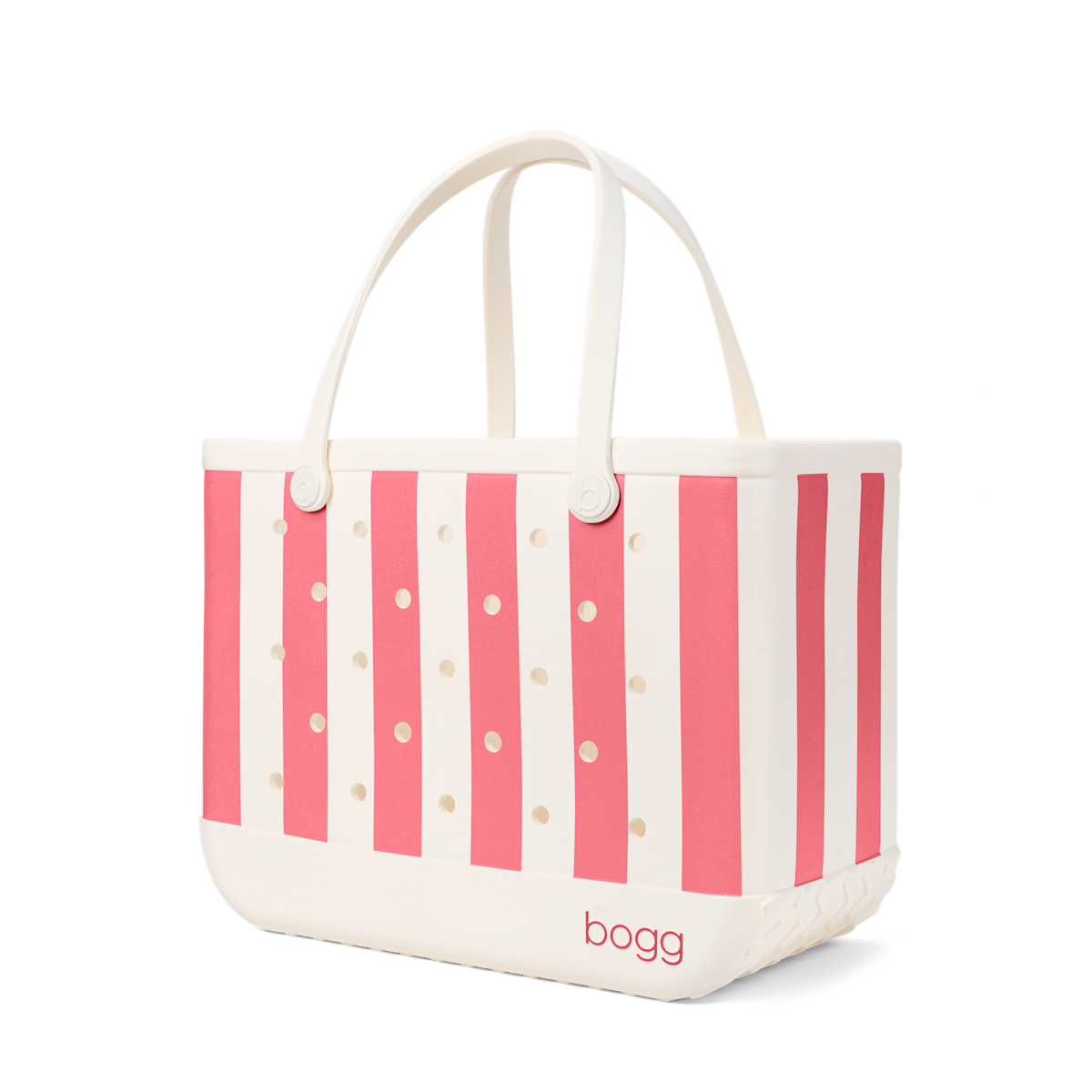 Large Washable Tote Bag Capri Coral Stripe for Poolside Essentials