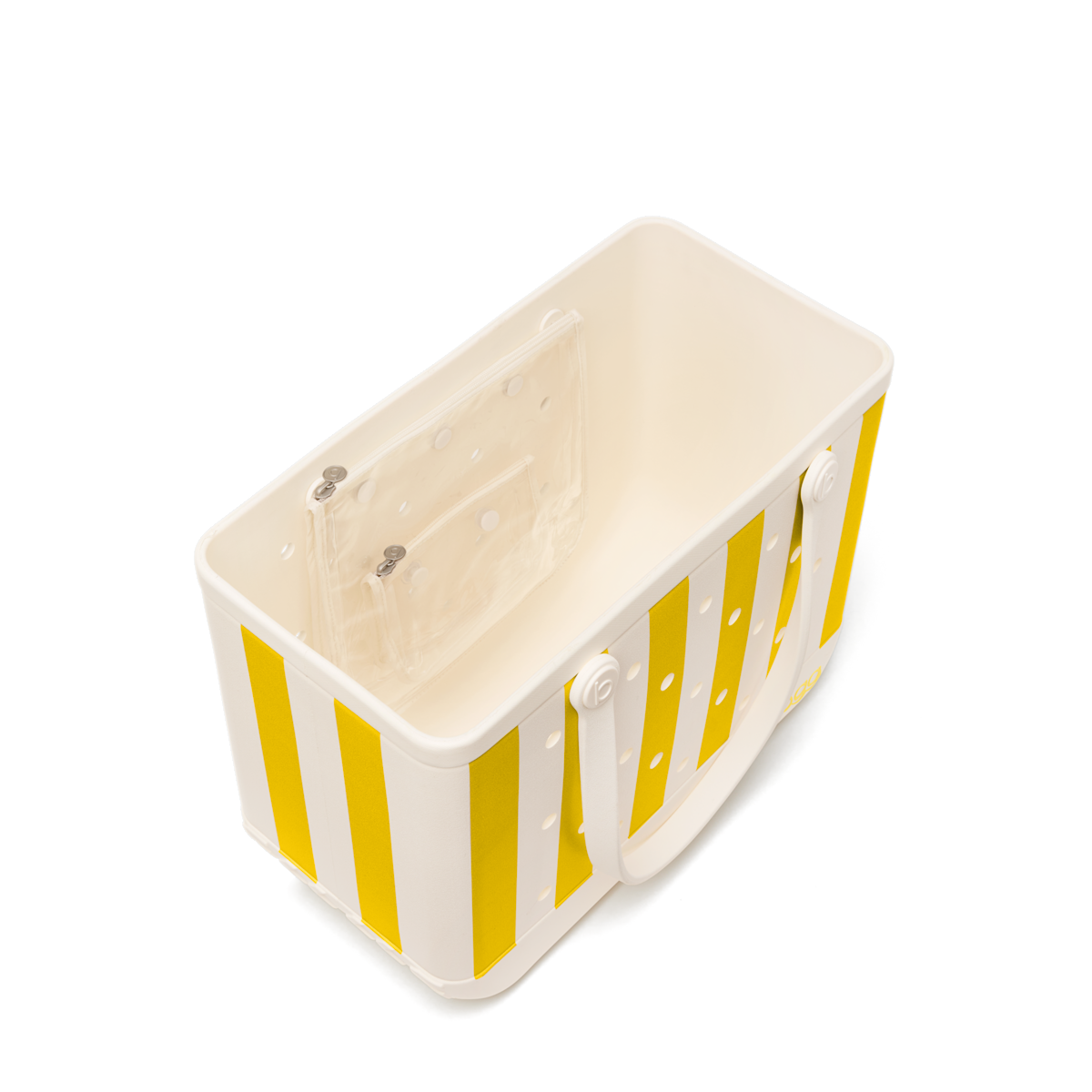 Large Washable Tote Bag Limoncello Yellow Stripe for Poolside Essentials