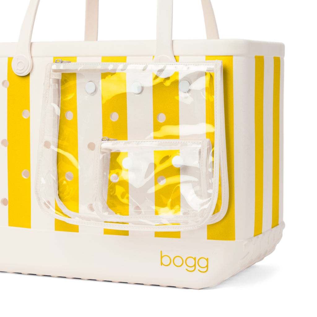 Large Washable Tote Bag Limoncello Yellow Stripe for Poolside Essentials