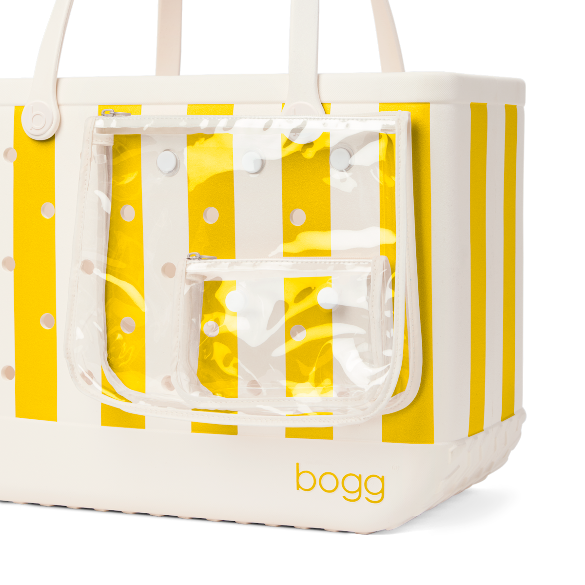 Large Washable Tote Bag Limoncello Yellow Stripe for Poolside Essentials