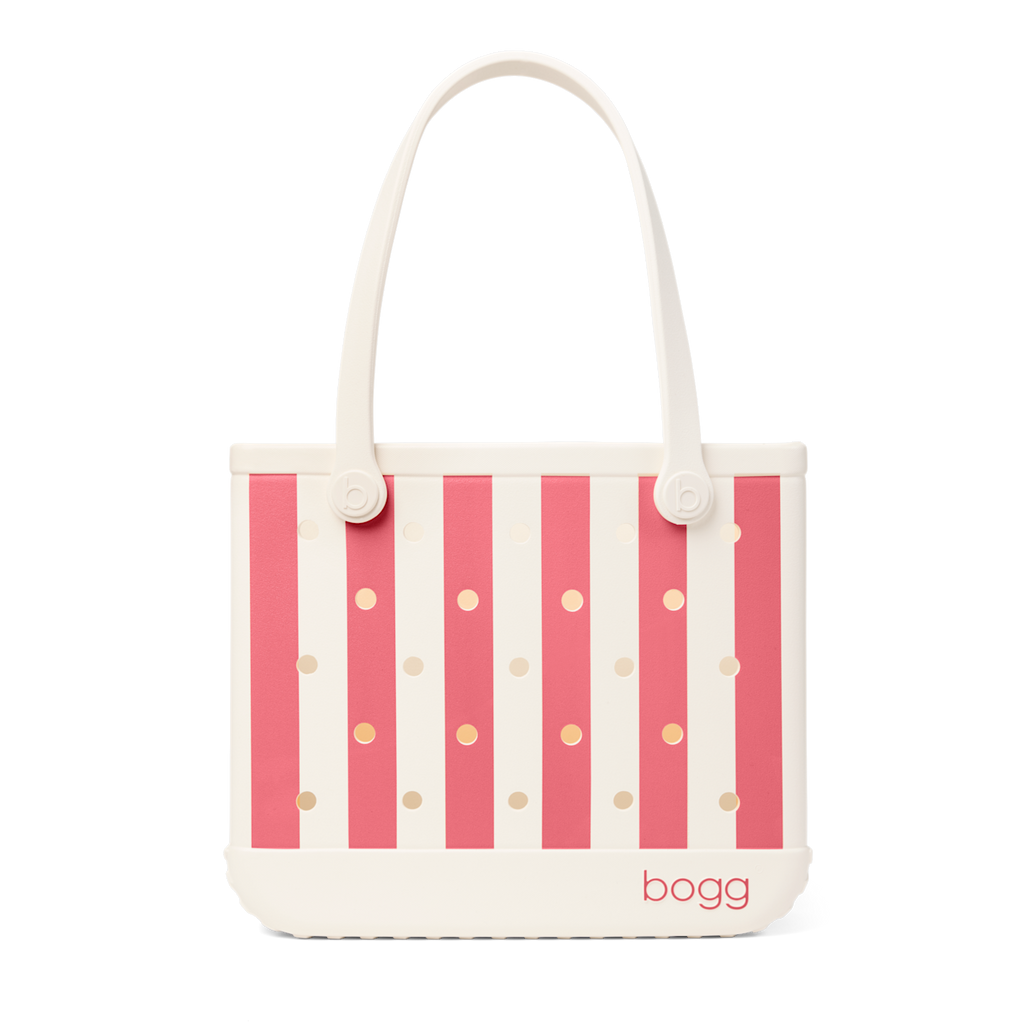 Medium Washable Tote Bag Capri Coral Stripe for Poolside Essentials