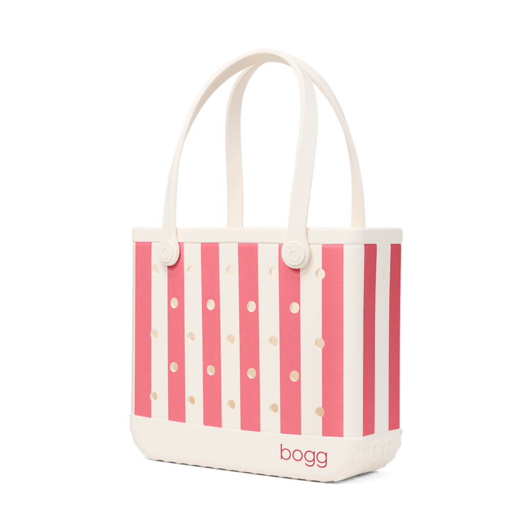 Medium Washable Tote Bag Capri Coral Stripe for Poolside Essentials