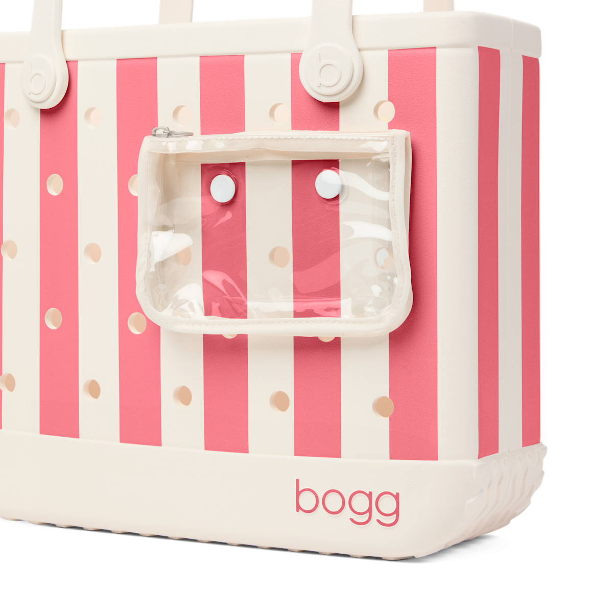 Medium Washable Tote Bag Capri Coral Stripe for Poolside Essentials
