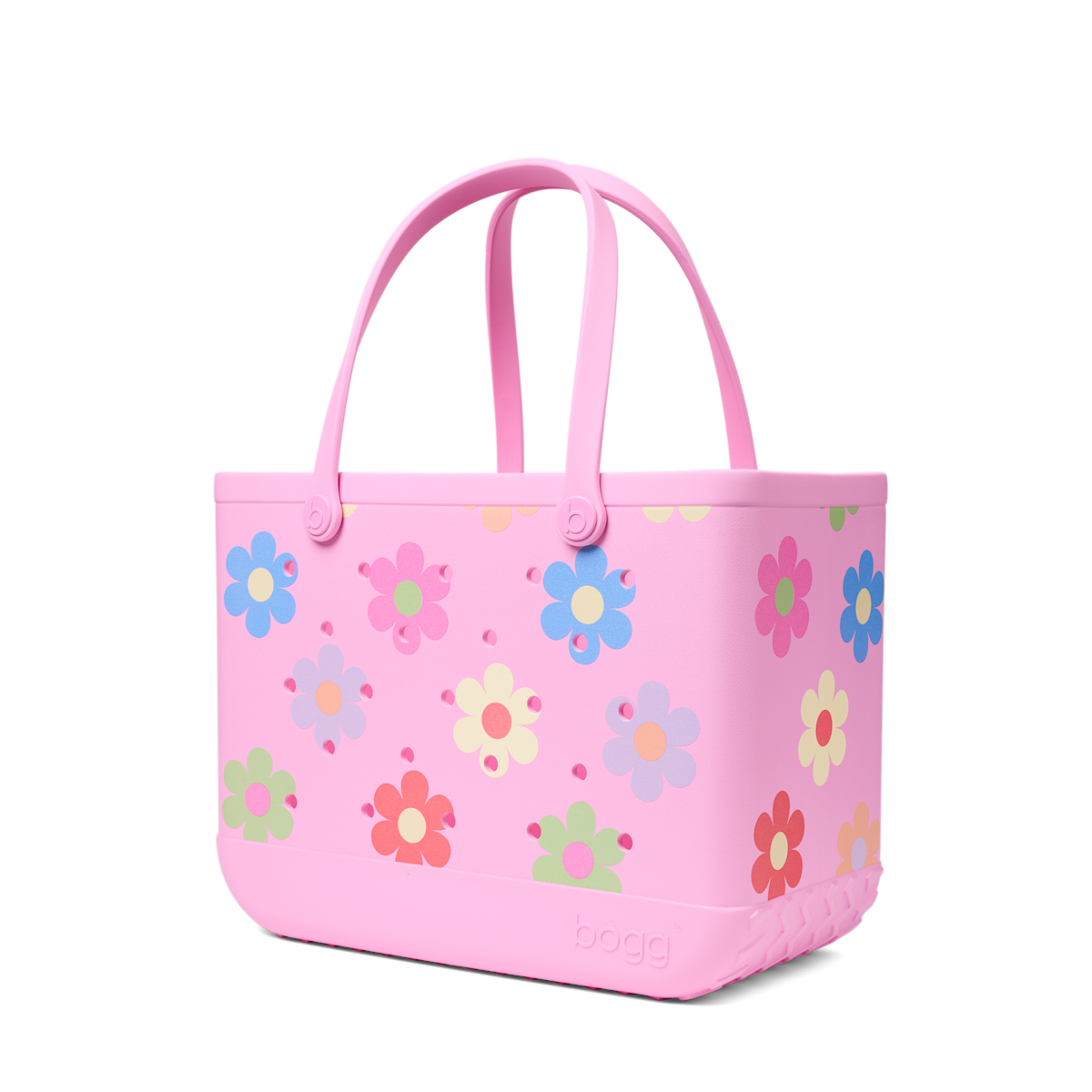 Large Washable Tote Bag Happy Flowers for Poolside Essentials