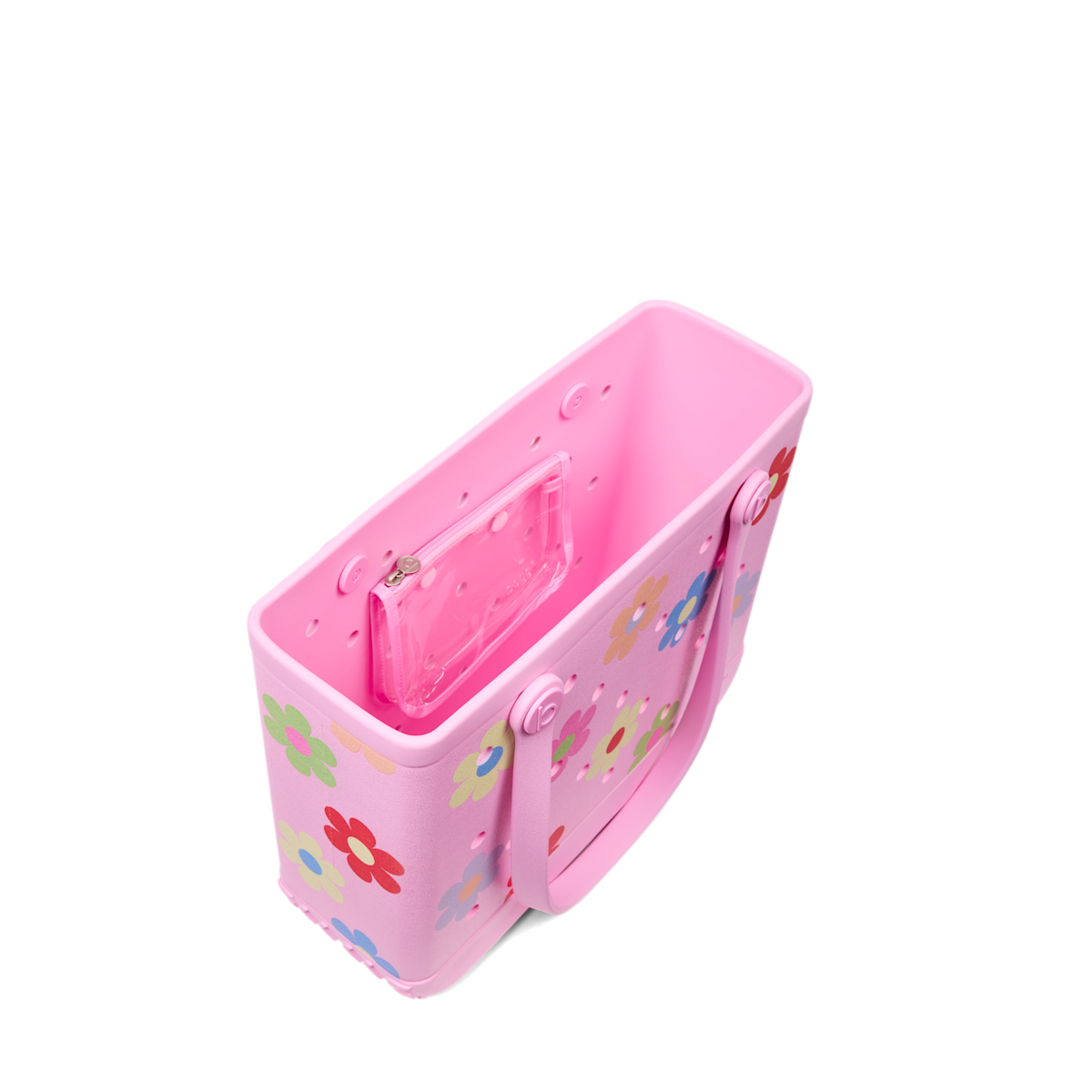 Medium Washable Tote Bag Happy Flowers for Poolside Essentials