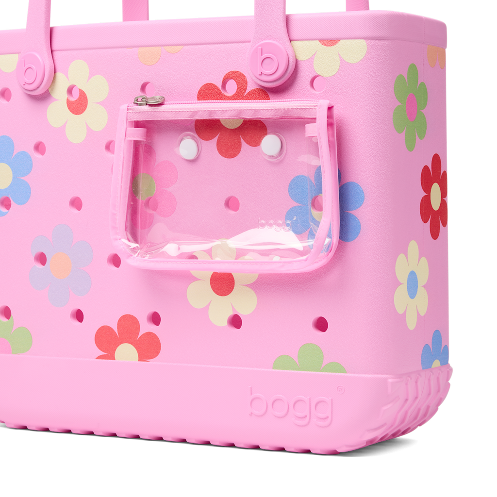 Medium Washable Tote Bag Happy Flowers for Poolside Essentials