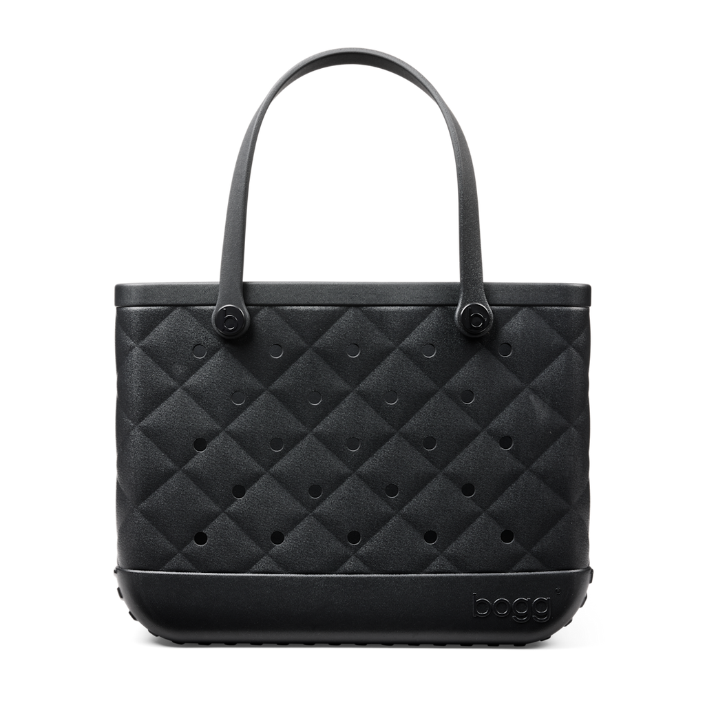 Large Washable Tote Bag Quilted LBD Black for Poolside Essentials