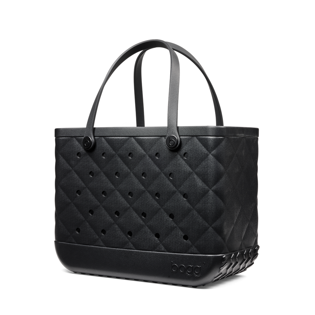 Large Washable Tote Bag Quilted LBD Black for Poolside Essentials