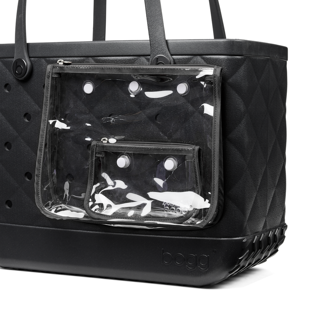 Large Washable Tote Bag Quilted LBD Black for Poolside Essentials