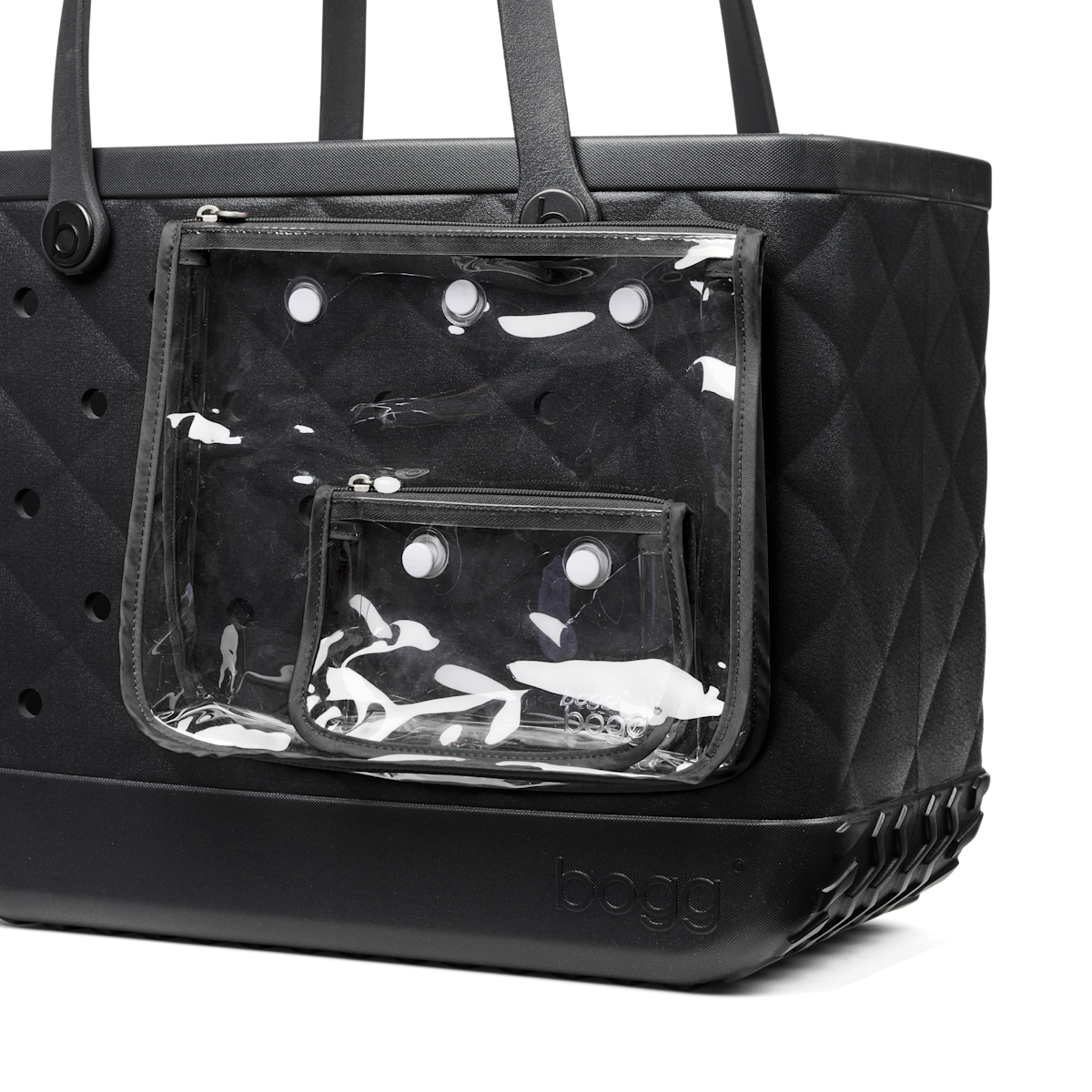 Large Washable Tote Bag Quilted LBD Black for Poolside Essentials