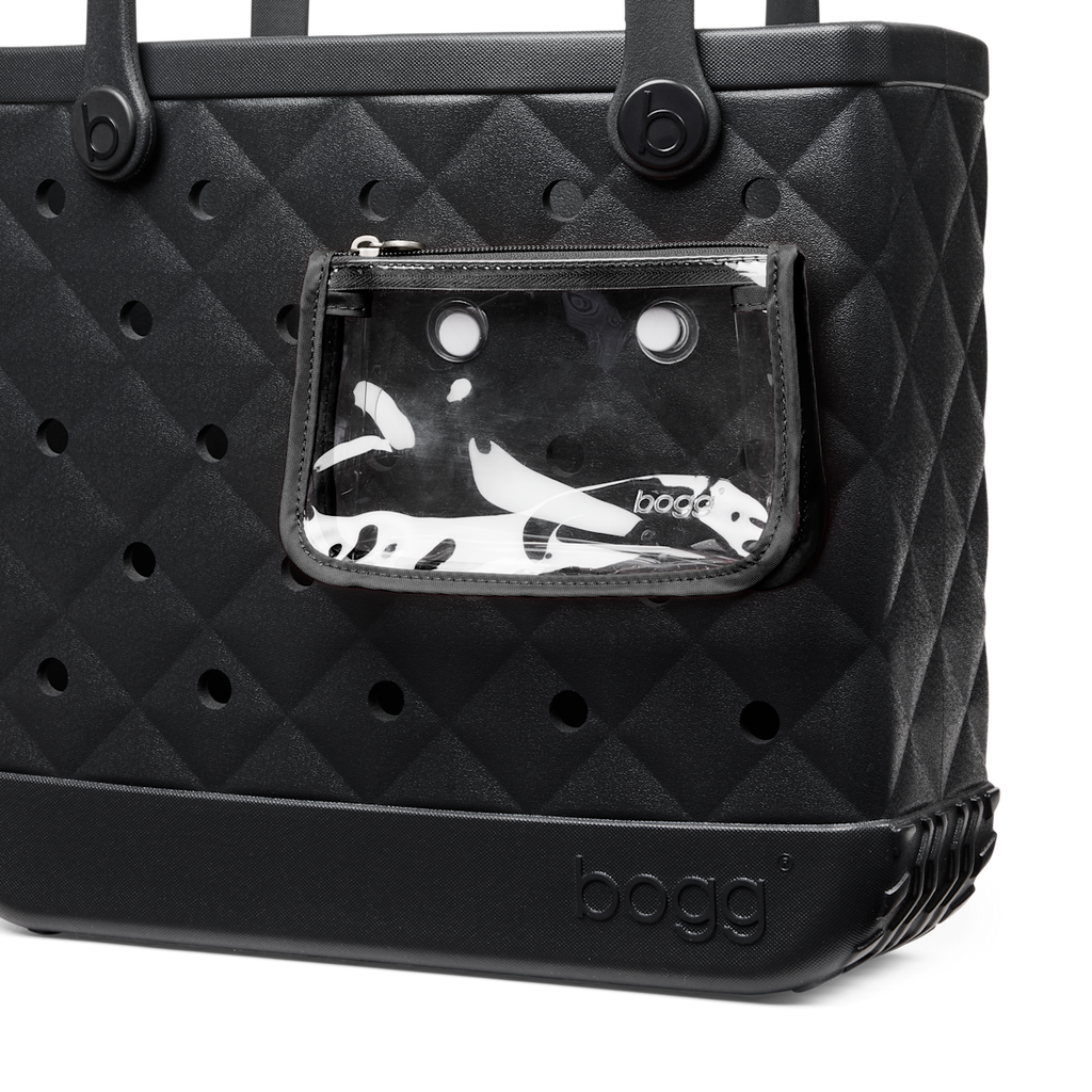Medium Washable Tote Bag Quilted LBD Black for Poolside Essentials
