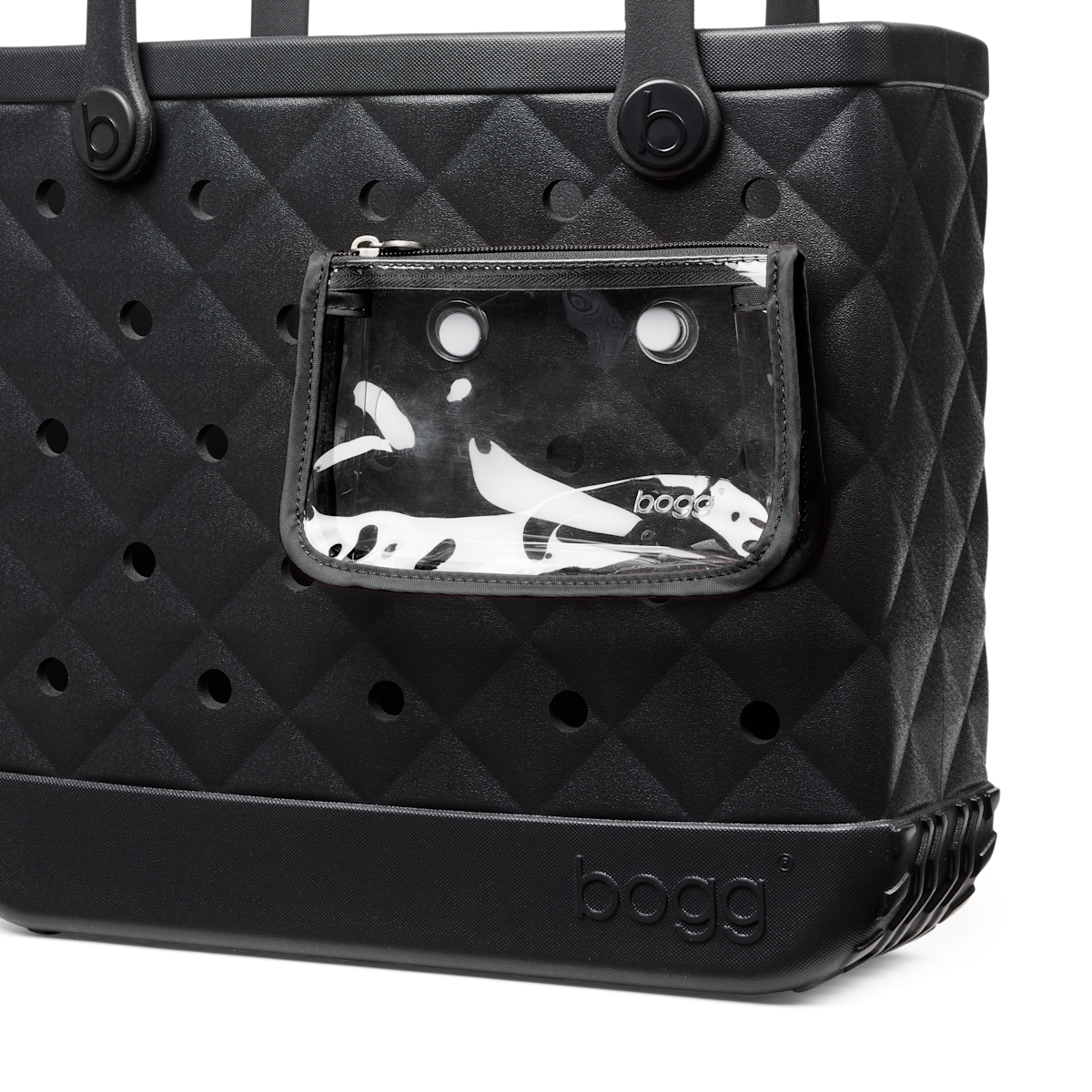 Medium Washable Tote Bag Quilted LBD Black for Poolside Essentials