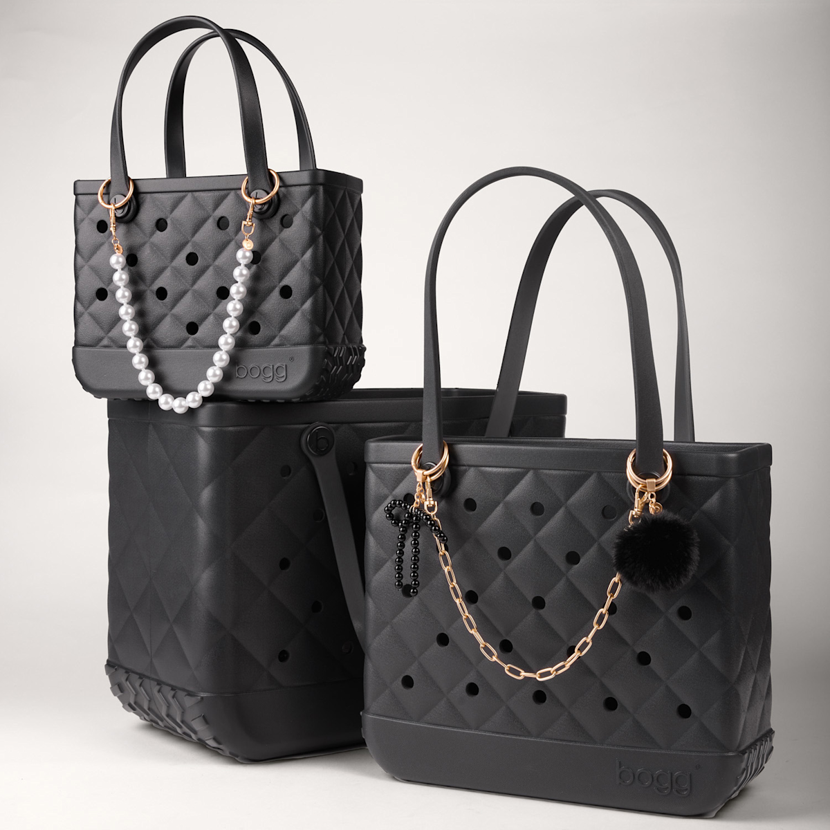 Medium Washable Tote Bag Quilted LBD Black for Poolside Essentials