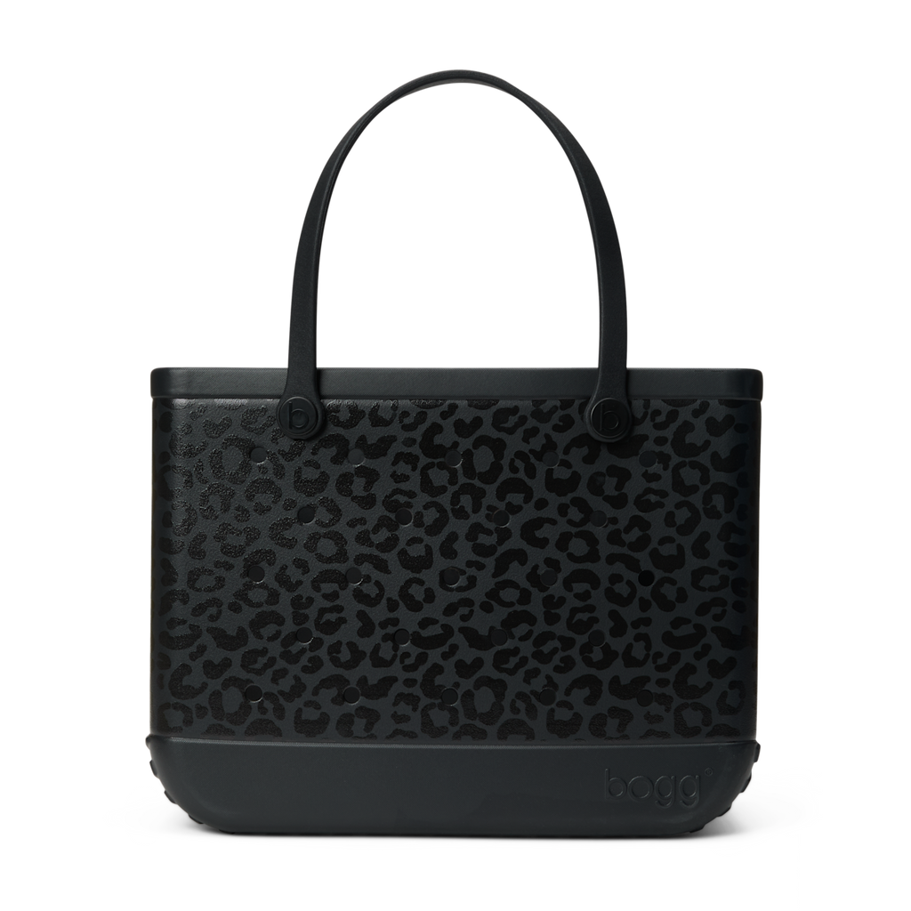 Large Washable Tote Bag Onyx Leopard for Poolside Essentials