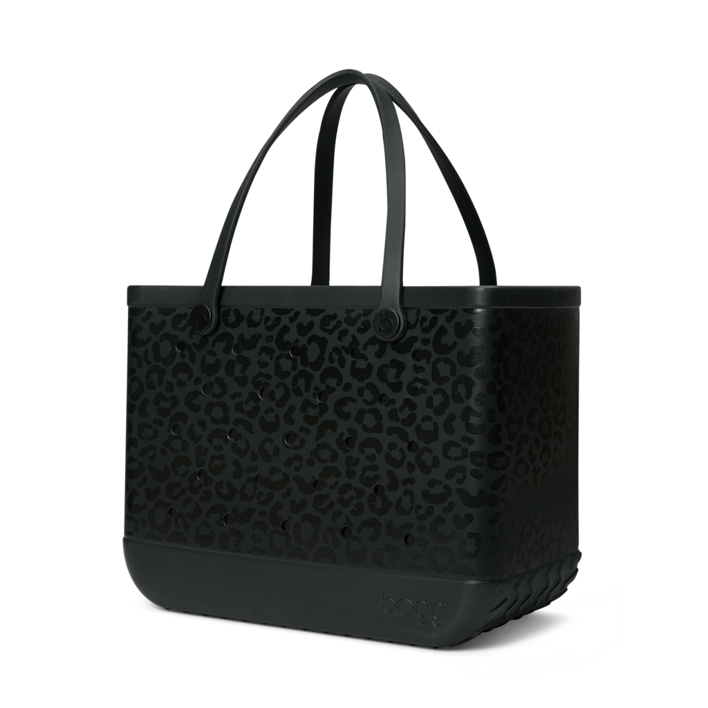 Large Washable Tote Bag Onyx Leopard for Poolside Essentials