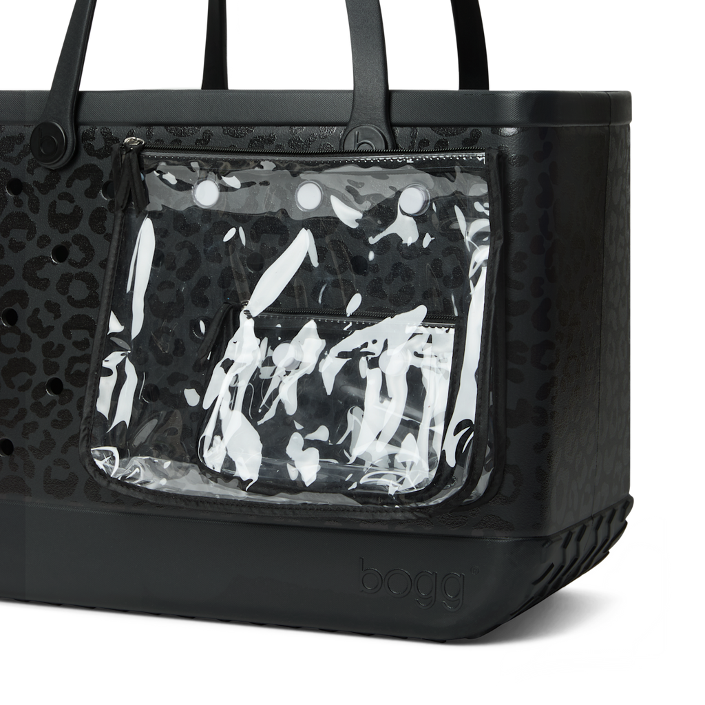 Large Washable Tote Bag Onyx Leopard for Poolside Essentials